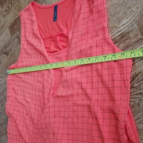 (L) J by Jess Square Print Cute Front Design Rayon Blend Blouse Business Casual - Picture 4 of 7